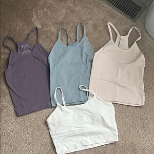 Ododos M/L Women's Ribbed Tank Top Set - Purple, Blue, Pink, White